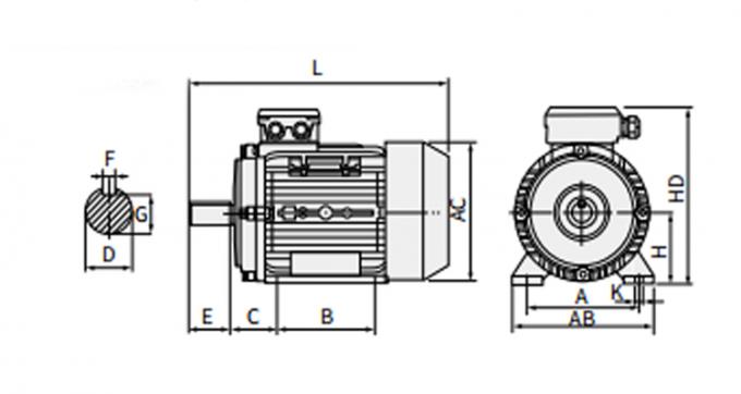 50Hz 0,55KW 0,75HP 1440rpm E&eacute;nfasige condensator-startrun Asynchrone inductiemotor 220V/230V AC Volt 60Hz Frequentie Nominale vermogen 6